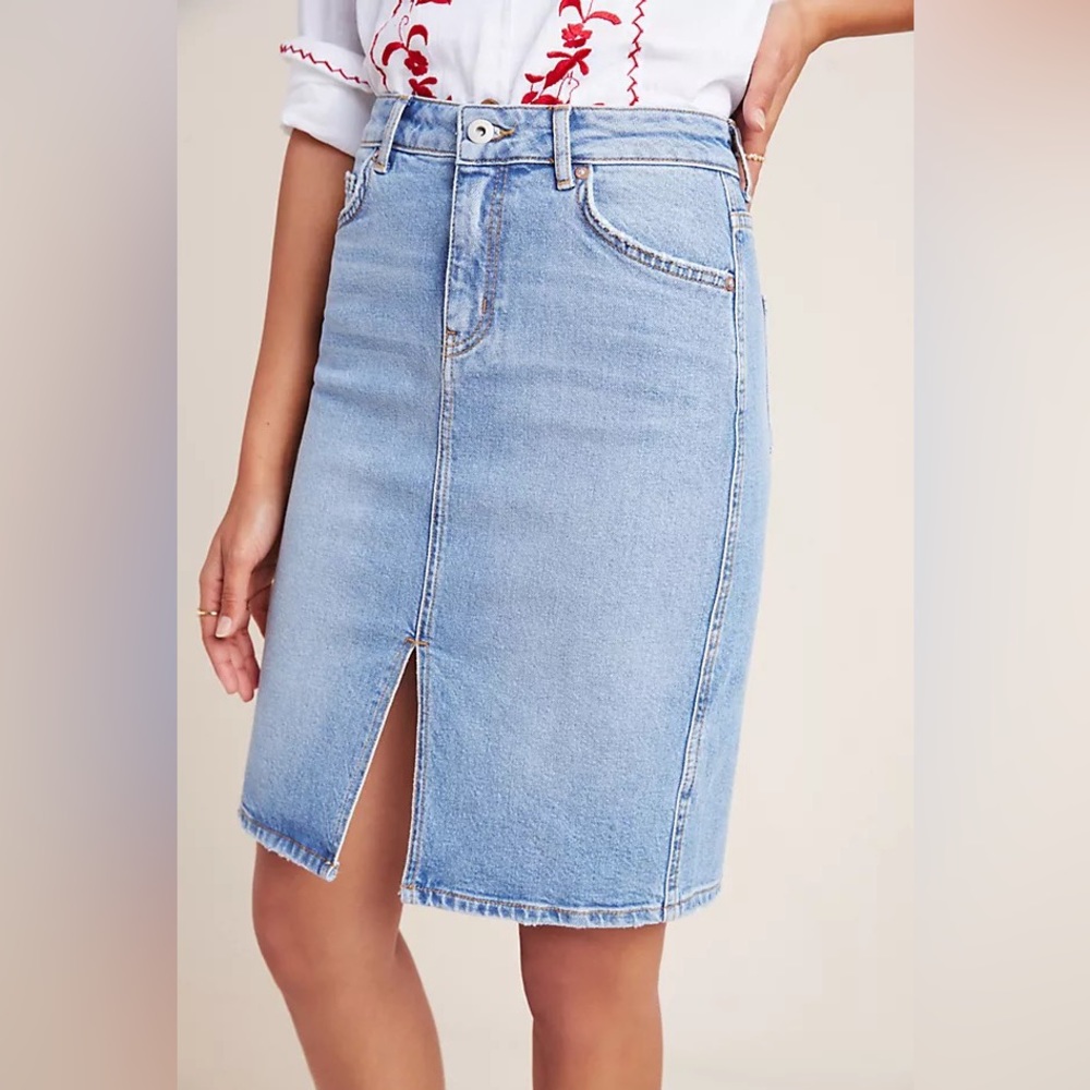 Anthropologie Pilcro Classic Denim Pencil Skirt